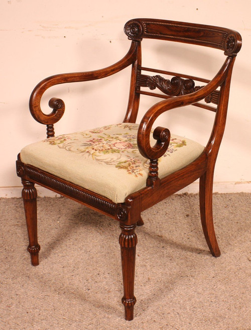 Office Armchair In Rosewood Regency Period Circa 1810