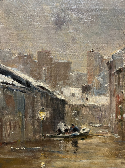 Pierre Louis Léger Vauthier (1845-1916) L'alluvione di Parigi, 1910