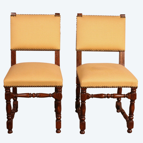 2 Louis XIII Style Walnut Chairs