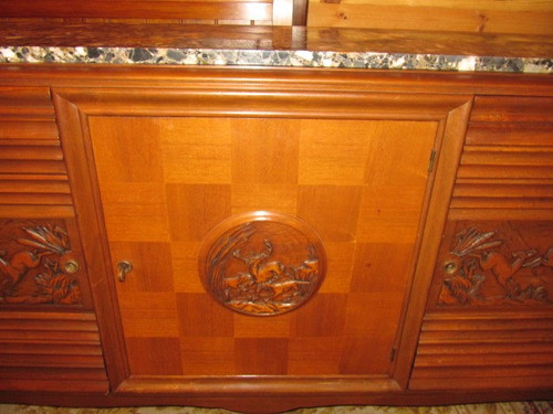 Art deco sideboard 3 doors hunting decor