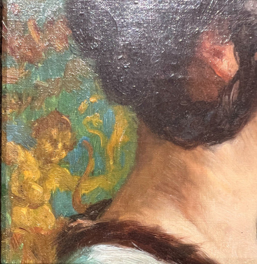 Eugène Deully (1860-1933) - Femme De Profil Au Calice, Circa 1890