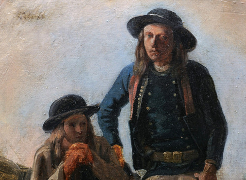 Adolphe Pierre LELEUX, Two young Bretons