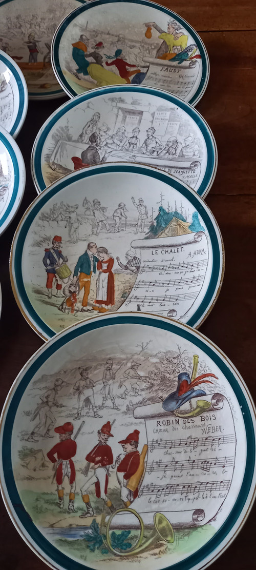 Musical plates of Creil Montereau XIX