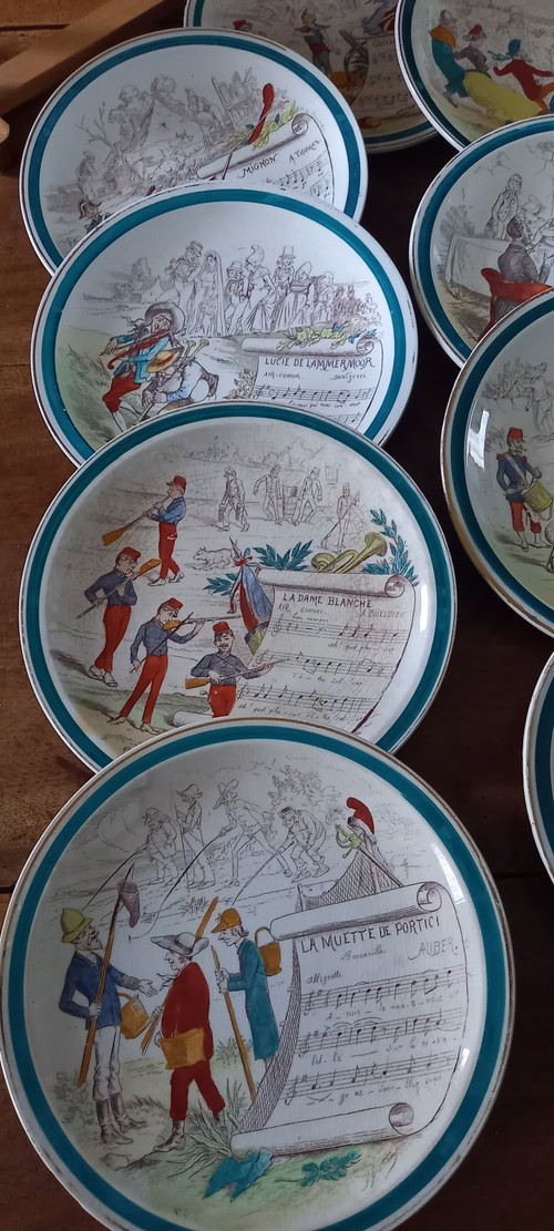 Musical plates of Creil Montereau XIX