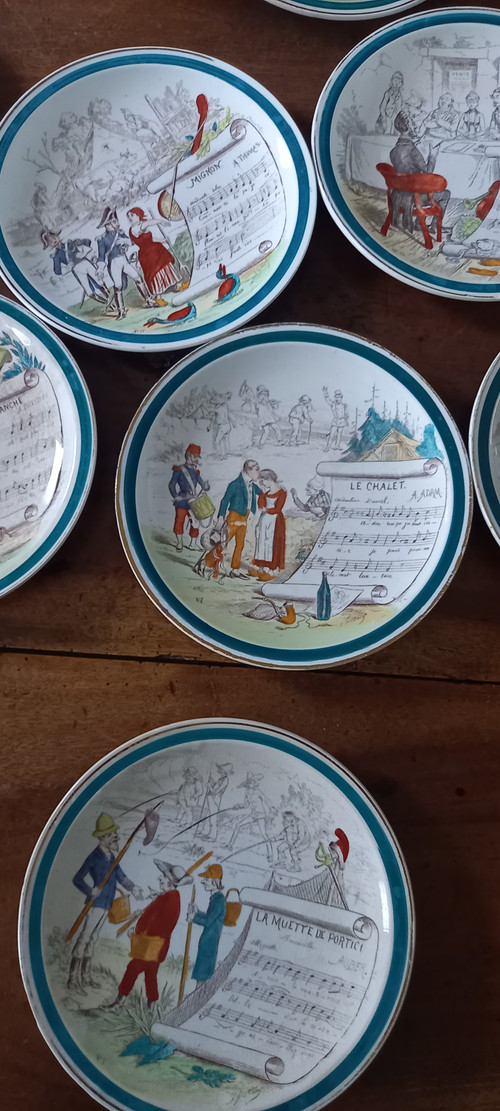 Musical plates of Creil Montereau XIX