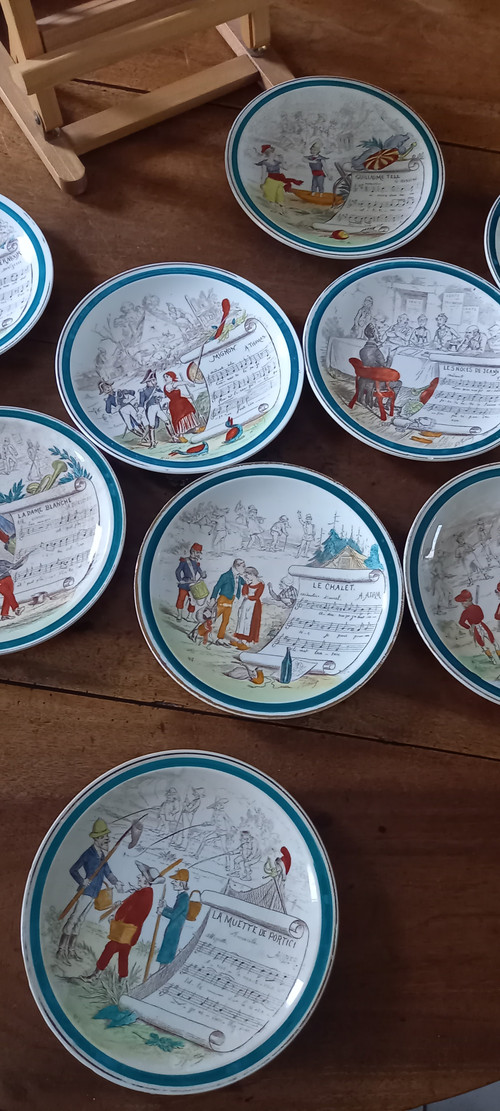 Musical plates of Creil Montereau XIX