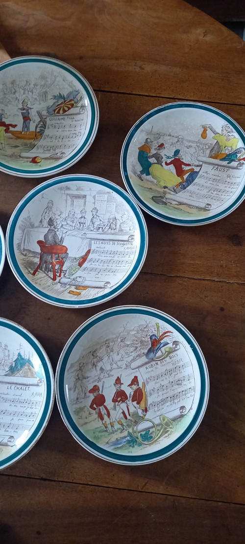 Musical plates of Creil Montereau XIX