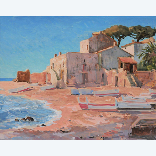 Constantin Alexandrovich WESTCHILOFF, Paysage de bord de mer en Méditerranée