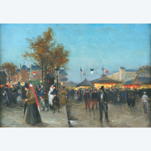 Louis Abel-truchet (1857-1918) - La Kermesse à Paris, 1890-1900 circa - Attribuito a