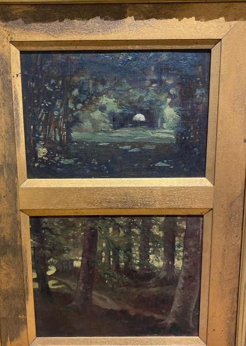 Early 20th century French school: Two Forest Landscapes