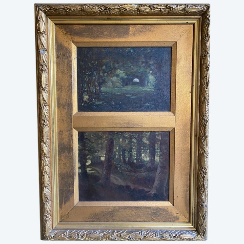 Early 20th century French school: Two Forest Landscapes