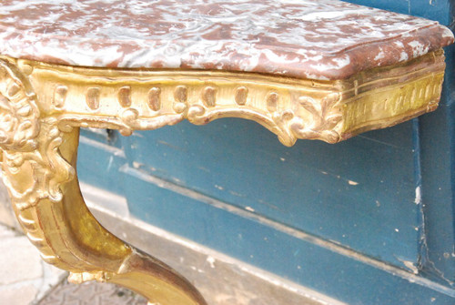 Console In Golden Wood With A Foot D Regence Period XVIII