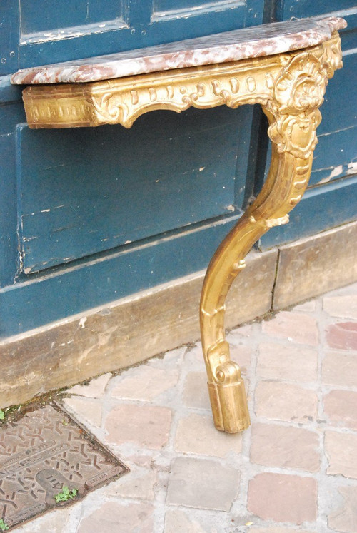 Console In Golden Wood With A Foot D Regence Period XVIII