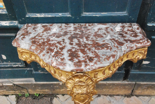 Console In Golden Wood With A Foot D Regence Period XVIII