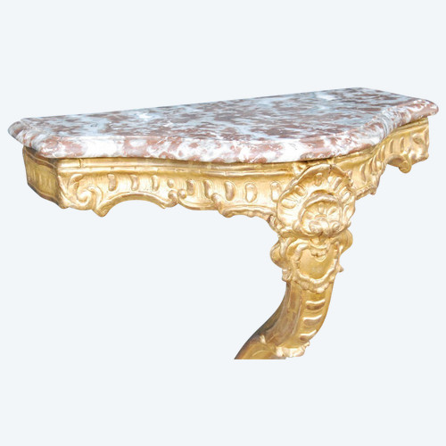 Console In Golden Wood With A Foot D Regence Period XVIII