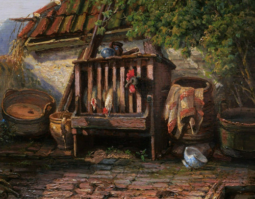 Gerhardus MEIJER, Farmyard with Hens