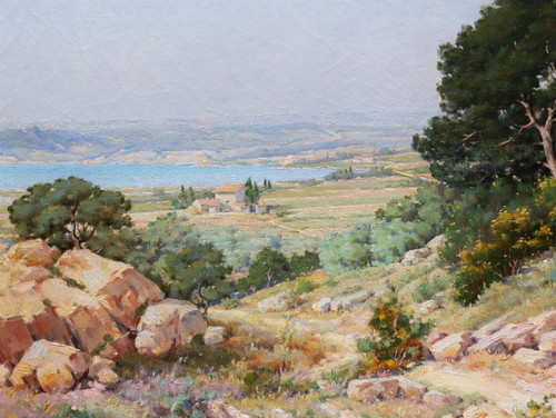 Édouard CAILLOL, Landscape by the sea in the vicinity of Marseille (large format)