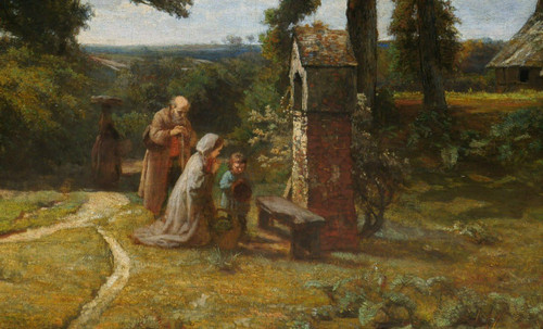 Théodore FOURMOIS and Eugène François de BLOCK, Family in the countryside (The Holy Family) LARGE FORMAT