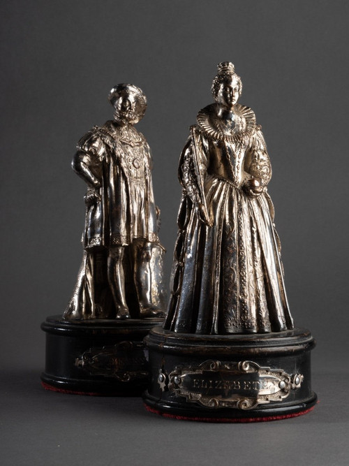 Sculture in bronzo argentato, XIX secolo