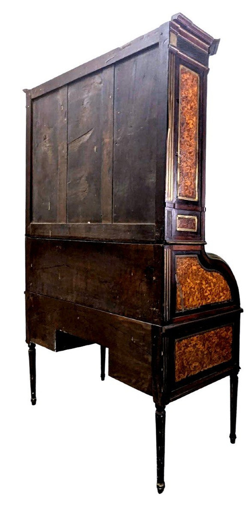 Louis XVI Period Cylinder Secretary In Bout Wood Marquetry Late 18th Century,