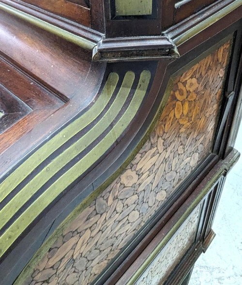 Louis XVI Period Cylinder Secretary In Bout Wood Marquetry Late 18th Century,