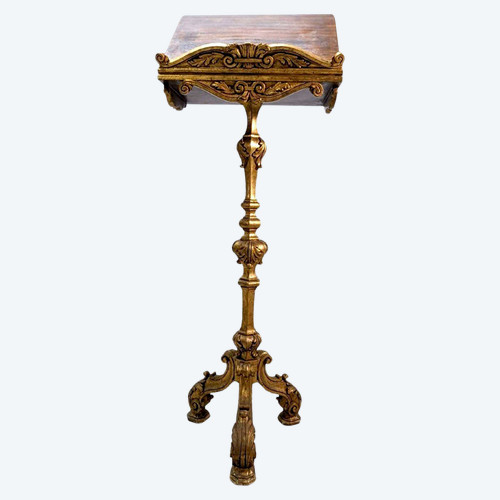 Religious Lectern In Golden Wood Twentieth