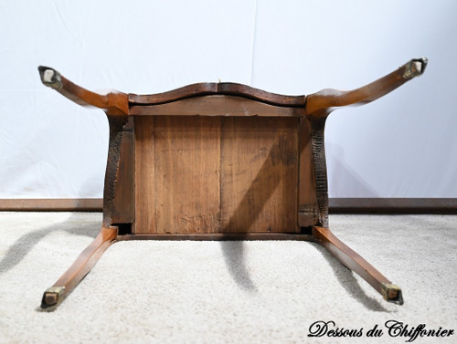 Small Chiffonniere Table in Rosewood and Walnut, Louis XV Style - 2nd Half Nineteenth