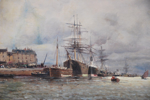 View Of Rouen, Oil Signed De Letellier