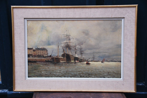 View Of Rouen, Oil Signed De Letellier