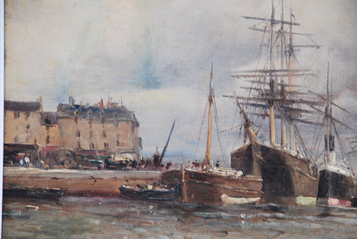 View Of Rouen, Oil Signed De Letellier