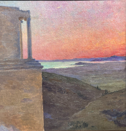 André Brouillet (1857-1914) - Atene, l'acropoli al tramonto, 1903