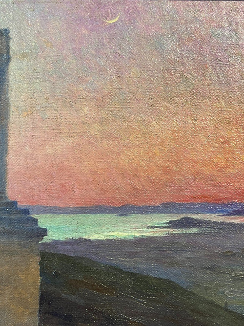 André Brouillet (1857-1914) - Atene, l'acropoli al tramonto, 1903