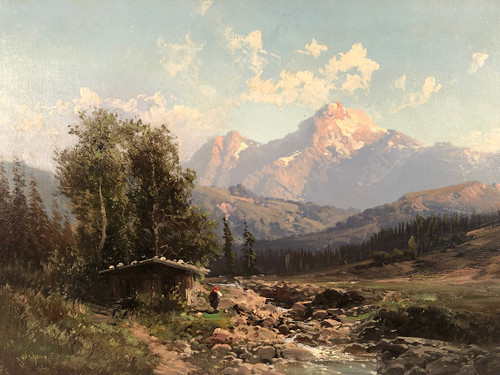 Emile Godchaux (1860-1938), Berglandschaft, Öl auf Leinwand, signiert, gerahmt