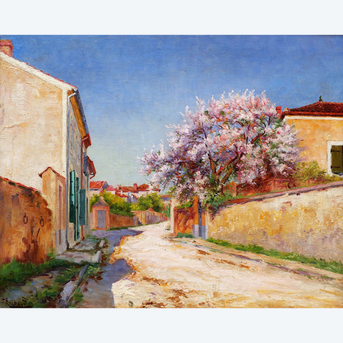 François Félix ROUBAUD, Strada soleggiata di Cahors, primavera