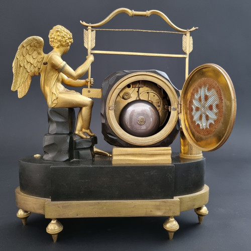 Claude Galle, Rare pendule maçonnique signée d'époque Empire. 