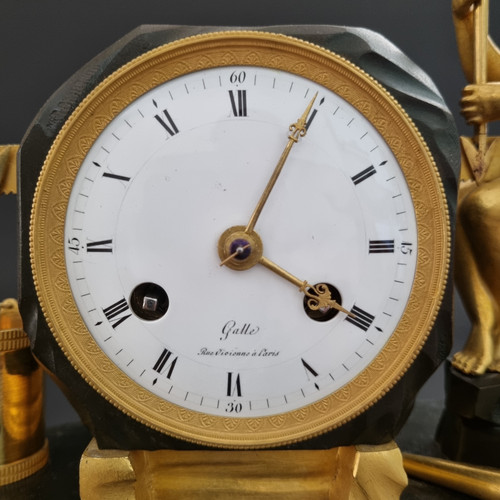 Claude Galle, Rare pendule maçonnique signée d'époque Empire. 