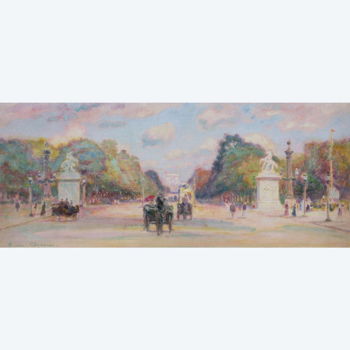 Pierre CHAPUIS, Animated view down the Avenue des Champs-Élysées