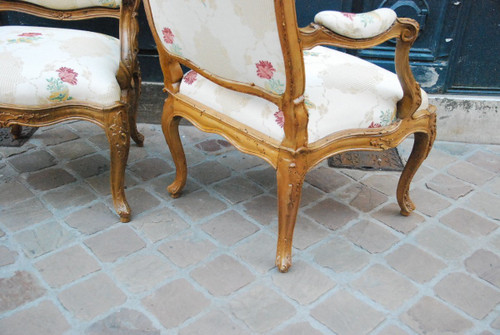 Pair Of Armchairs with Chassis Louis XV period