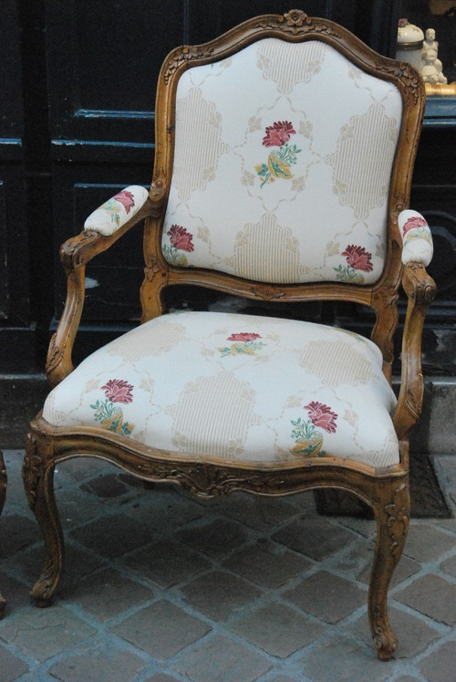 Pair Of Armchairs with Chassis Louis XV period