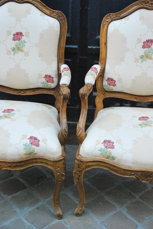 Pair Of Armchairs with Chassis Louis XV period