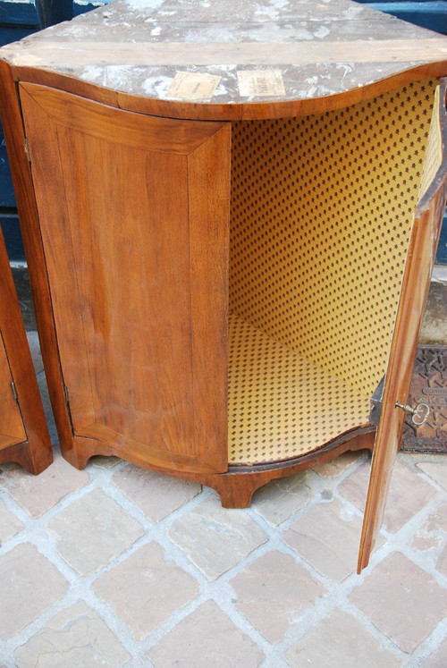 Pair of 18th century Natural Wood Corner Cabinet