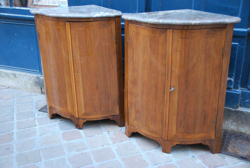 Pair of 18th century Natural Wood Corner Cabinet