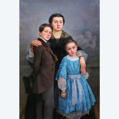 Louis Frédéric SCHÜTZENBERGER, Family portrait (VERY LARGE FORMAT)