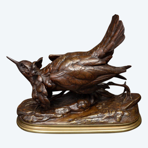 Sculpture - Grouse In Bronze , Jules Moigniez (1835-1894)