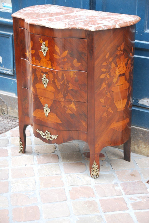 Holland Flower Marquetry Chest Of Drawers