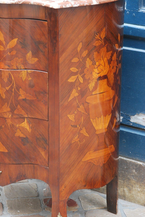 Holland Flower Marquetry Chest Of Drawers