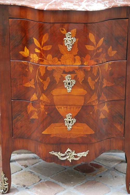 Holland Flower Marquetry Chest Of Drawers