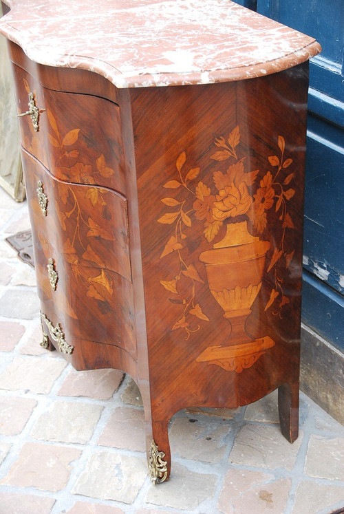 Holland Flower Marquetry Chest Of Drawers