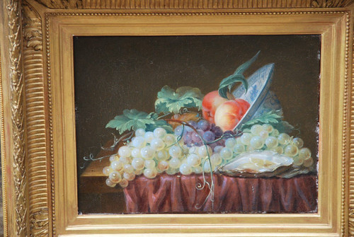 Still Life With Fruits And Oyster 19th Century