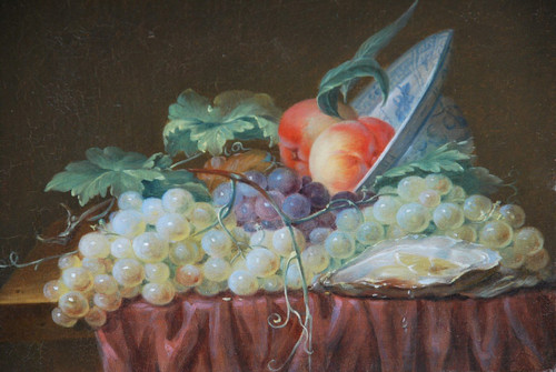 Still Life With Fruits And Oyster 19th Century